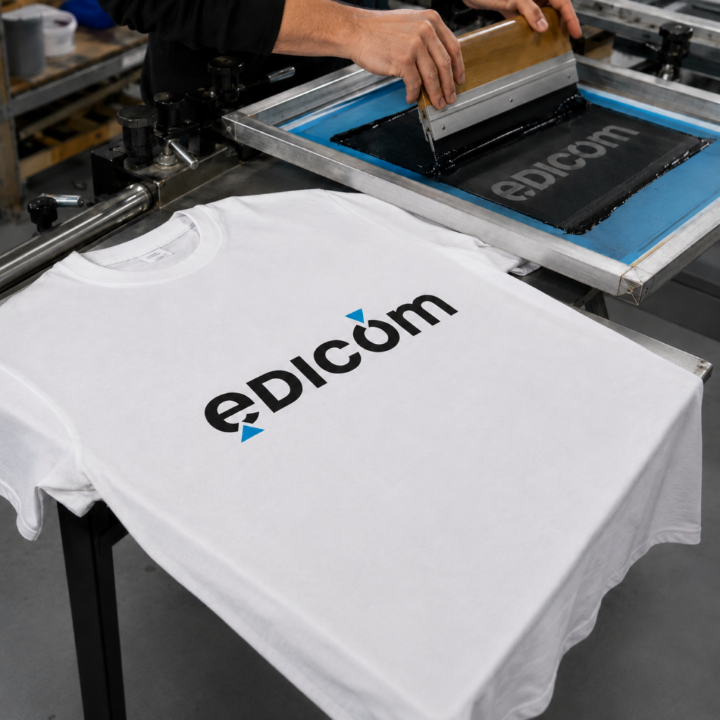 Camiseta branca personalizada em silk screen